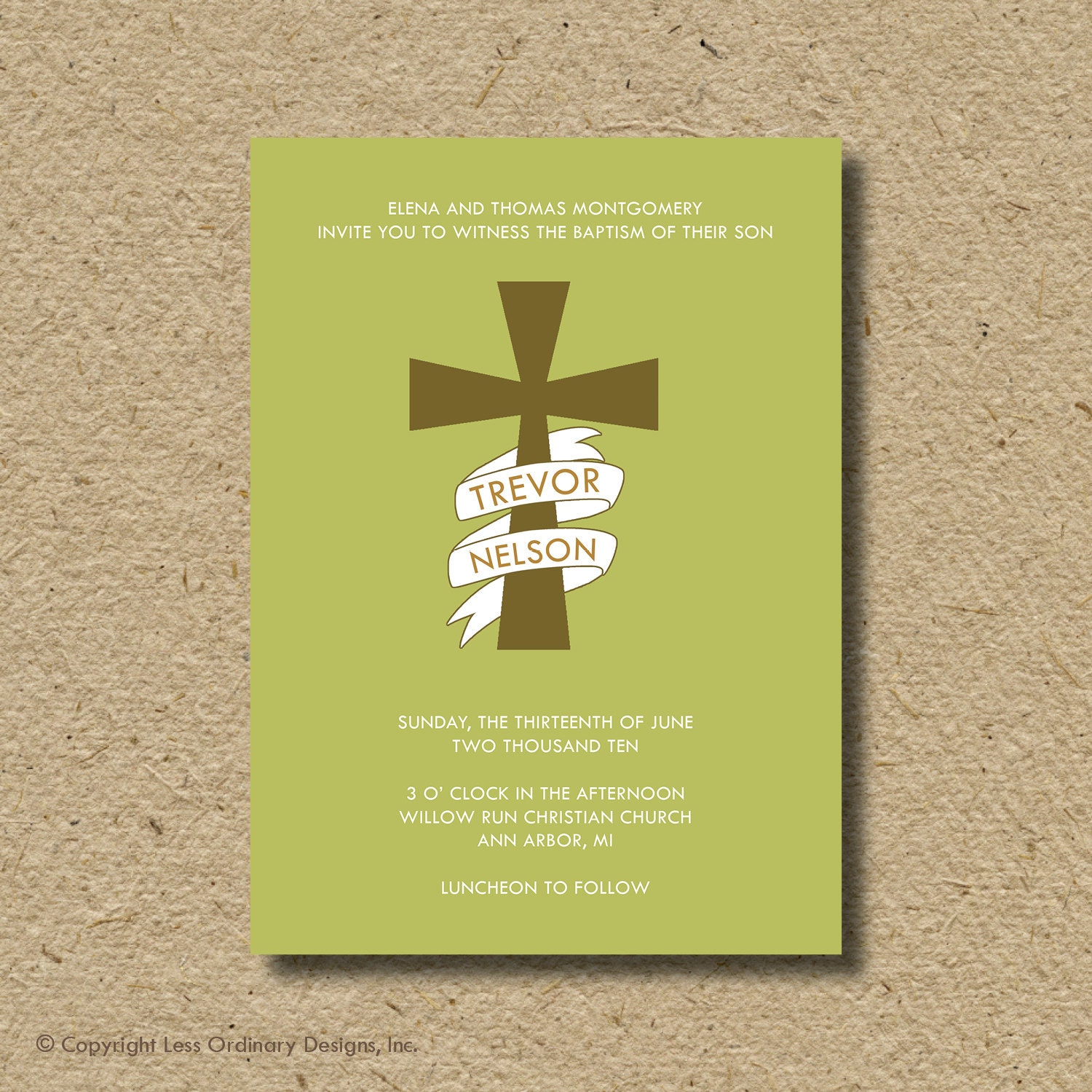 sacred cross baptism invitation, printable