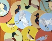 Round Waterbird Stickers--Waterproof Vinyl--Eco Friendly