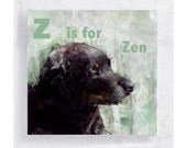 Alphabet Art -  5x5 Art Block - Z is for Zen - Animal Portrait -  Animal Wisdom - Wall Art - Home Decor