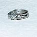 Ring Leaf Vine Bark Leaf Handmade Pure Silver Band