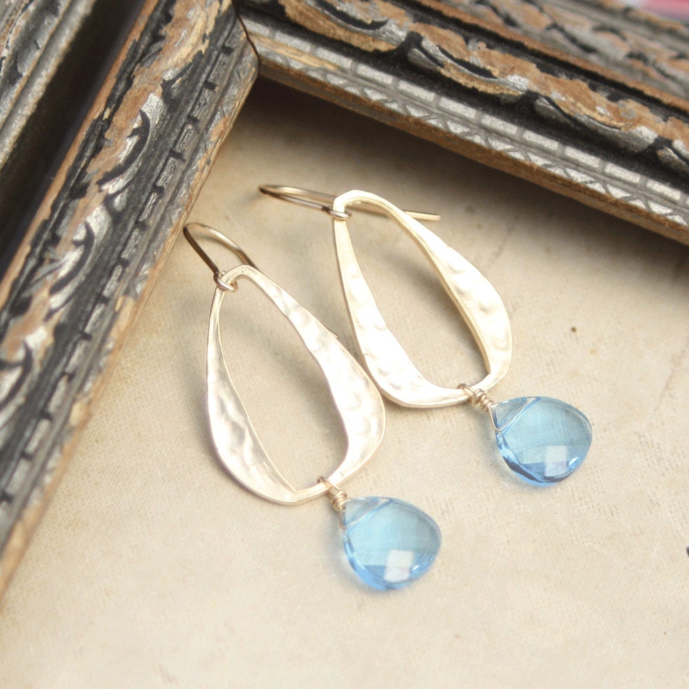 Blue Crystal and Gold Earrings Chandelier Earrings, Wedding Chandelier Earrings, Gold Chandelier Earrings, 14K Gold Plated