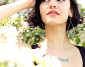 Pyramid Lace necklace in blue bronze