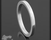 2mm Sterling Silver Band - Wedding Ring or Stacking Band - Comfort Fit - LS2442
