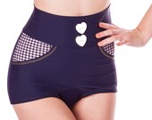 DOTTIE Black Gingham Retro Bikini Bottom Sizes S, M,  L, XL