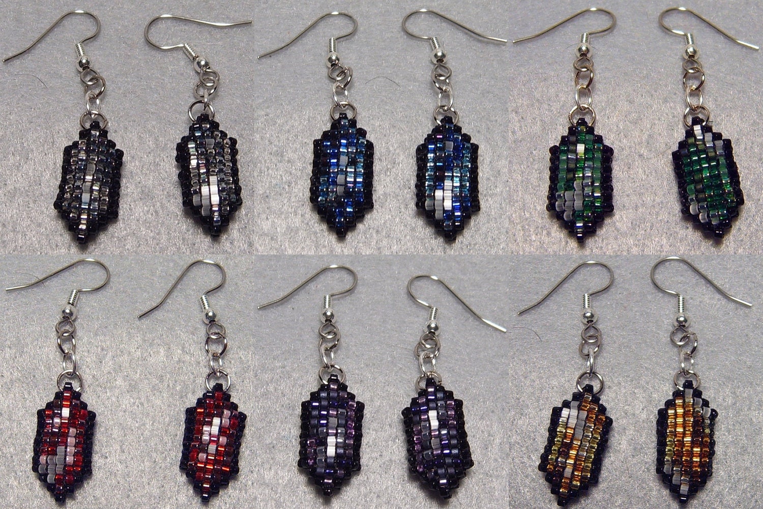 Rupee Earrings, made to order, double-sided, 6 colors to choose from