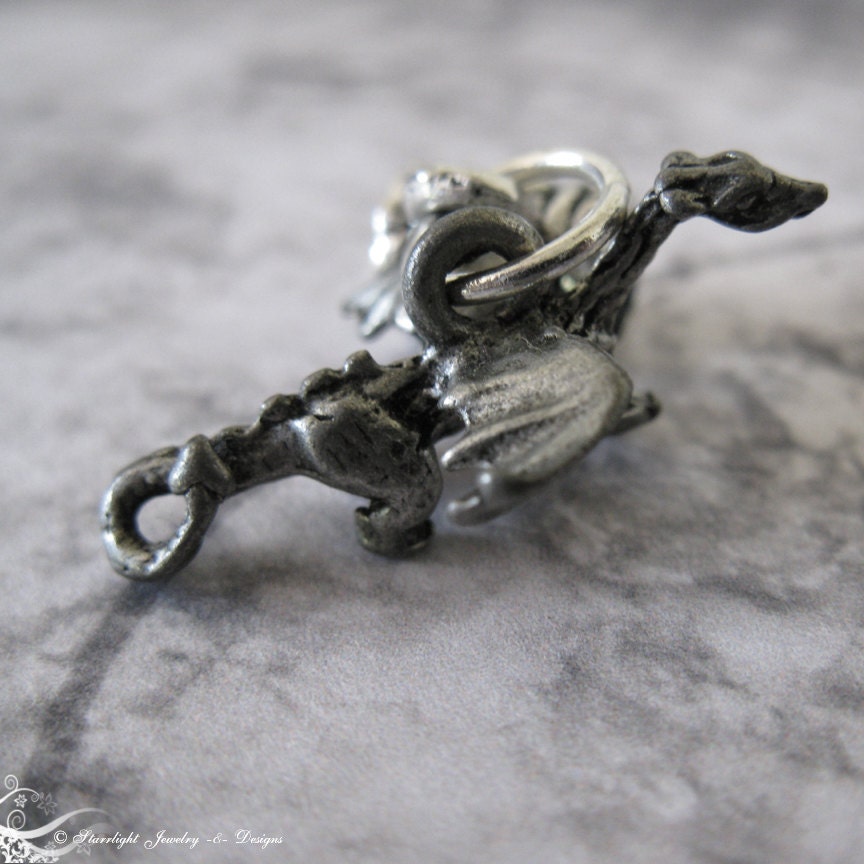 Pandora The Celtic Dragon Tiny Silver Charm / Necklace Pendant