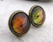 Northern Lights Post Earrings - Amber Fire - Sky of Fire Orange Red Yellow Night Sky