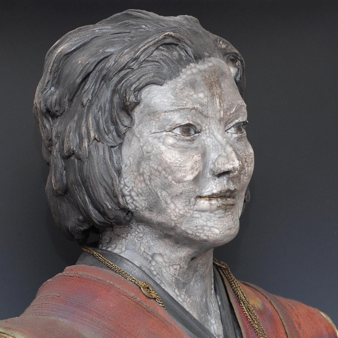 Large Female Buddha Statue Figure Sculpture Wabi Sabi style Raku Ceramics by Anita Feng