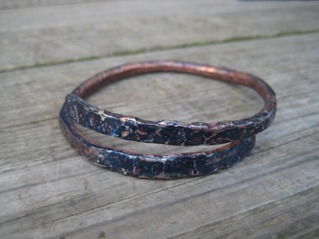 Copper Hammered Bangle Bracelet