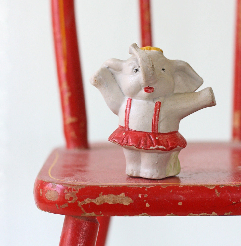 Vintage Ceramic Elephant - Circus Girl Elephant