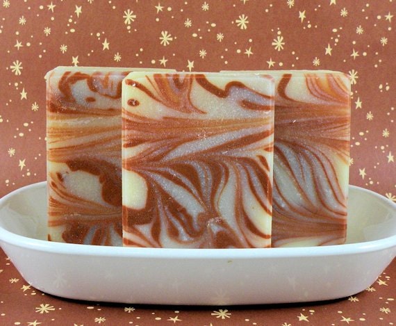 BERGAMOT SPICE Cold Process Soap with Olive Oil and Shea Butter - VEGAN (bergamot, ginger, sandalwood, cedar, patchouli, sweet basil)