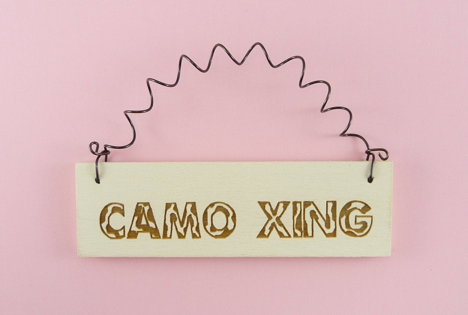 MINI SIGN Camo Xing Wooden Handpainted by CraftCreationsEtsy
