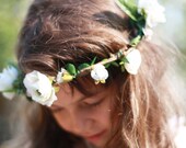 WOODLAND FAIRY Bridal fascinator hair wedding crown tiara with silk and mulberry flowers