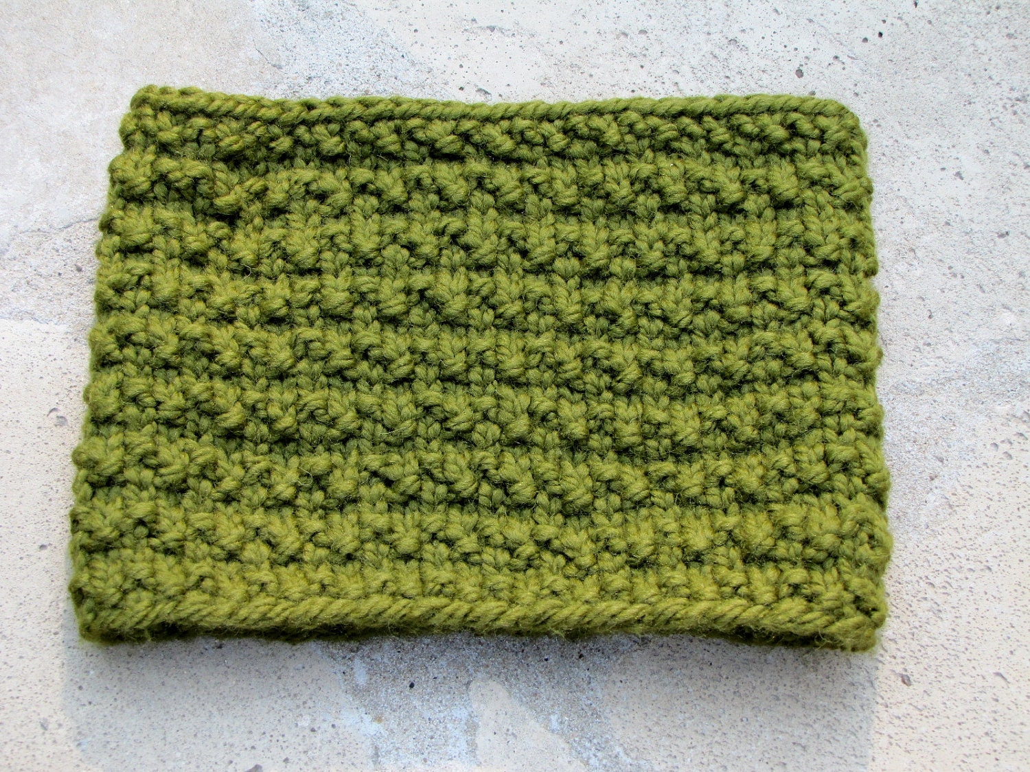 Autumn Hand Knit Cowl In Cilantro and Planting SeedsTextured Pattern Ready To Ship