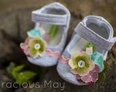 Shabby Chic and Pink Mary Jane Soft sole baby and toddler shoes
