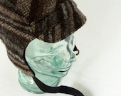 Wool Aviator Hat in Black and Tan : Mens, Womens Hat - Large