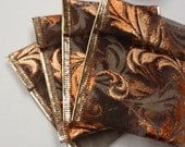10 Ribbon Pouches - Fall Leaves Bronze Copper - ksewingbasket
