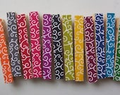 Decorative Clothespins Set of 12 - Rainbow Swirls