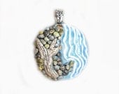 Handmade Ceramic Designer Pendant Pebble Beach Ocean waves