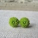 Wasabi Green Flower Earrings, Mini Mums, Chrysanthemums, Lime Green Earrings, Chartreuse