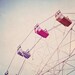 a fleeting moment - 8x8" whimsical photo, ferris wheel, red, blue, amusement ride - nursery or childs room decor