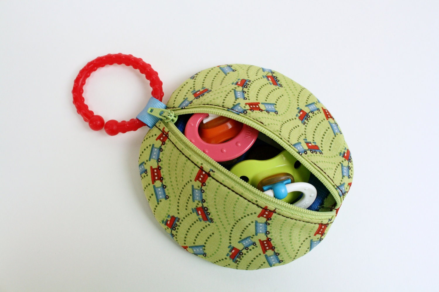 Trains Paci Pod Green Binky Pouch Boy Pacifier Case