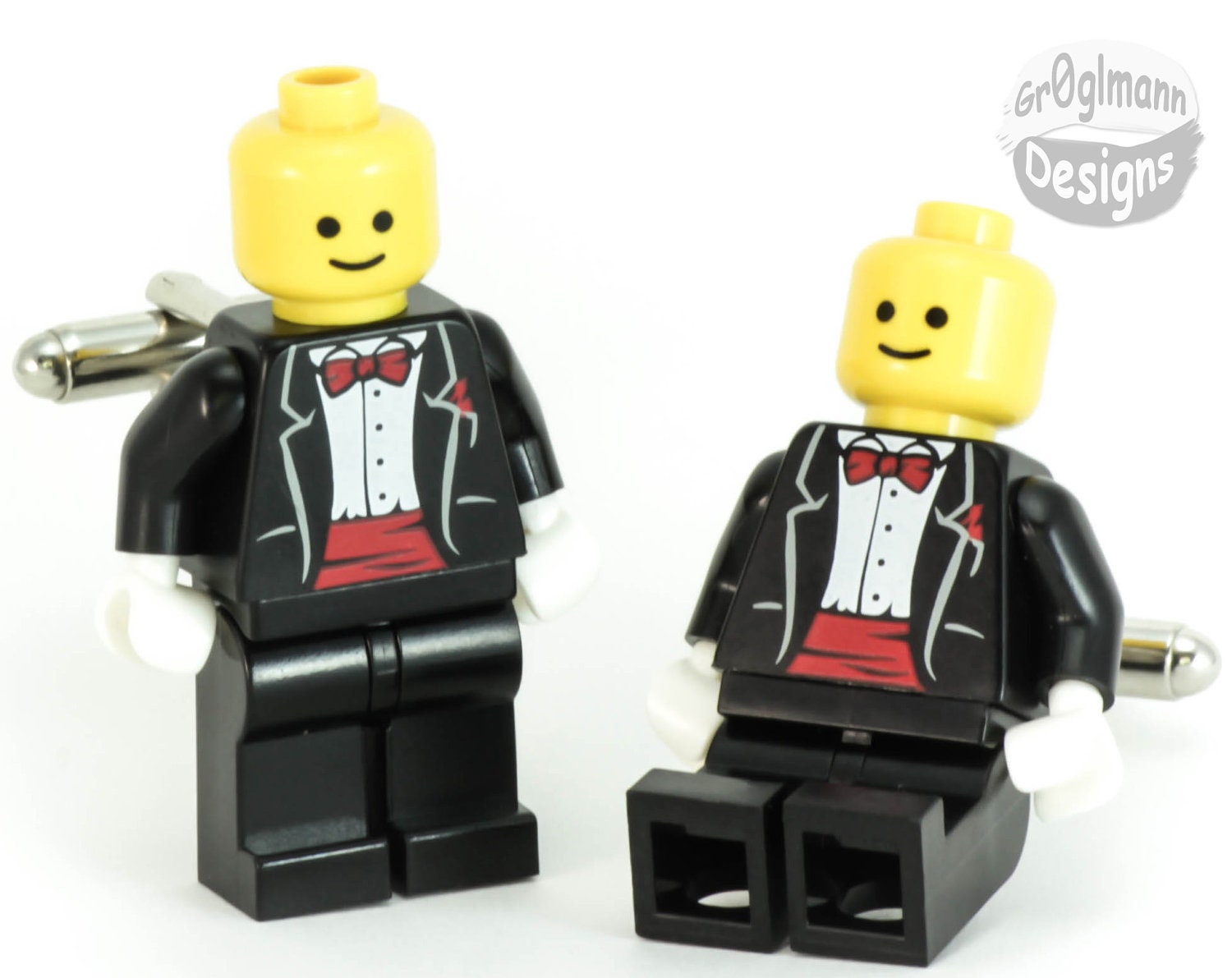 Wedding Smiley Cufflinks :) made with LEGO bricks