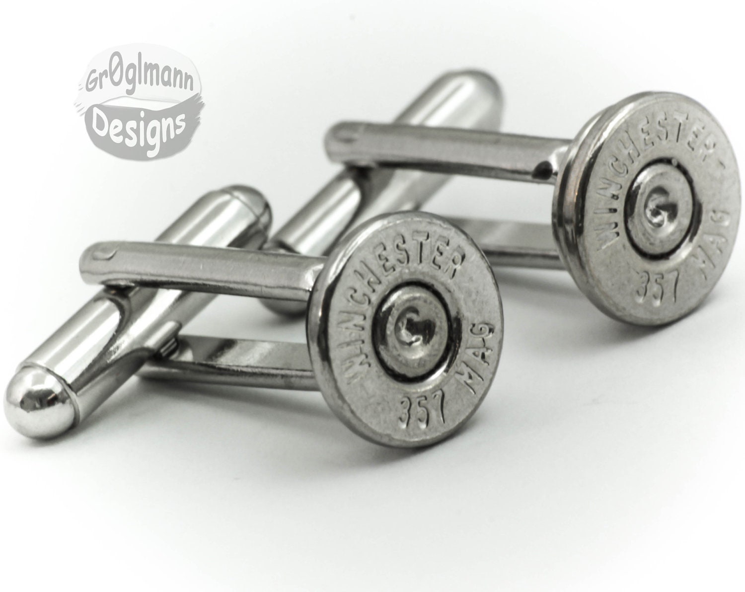 SALE- Winchester 357 Pistol Bullet Casing Shell Cufflinks
