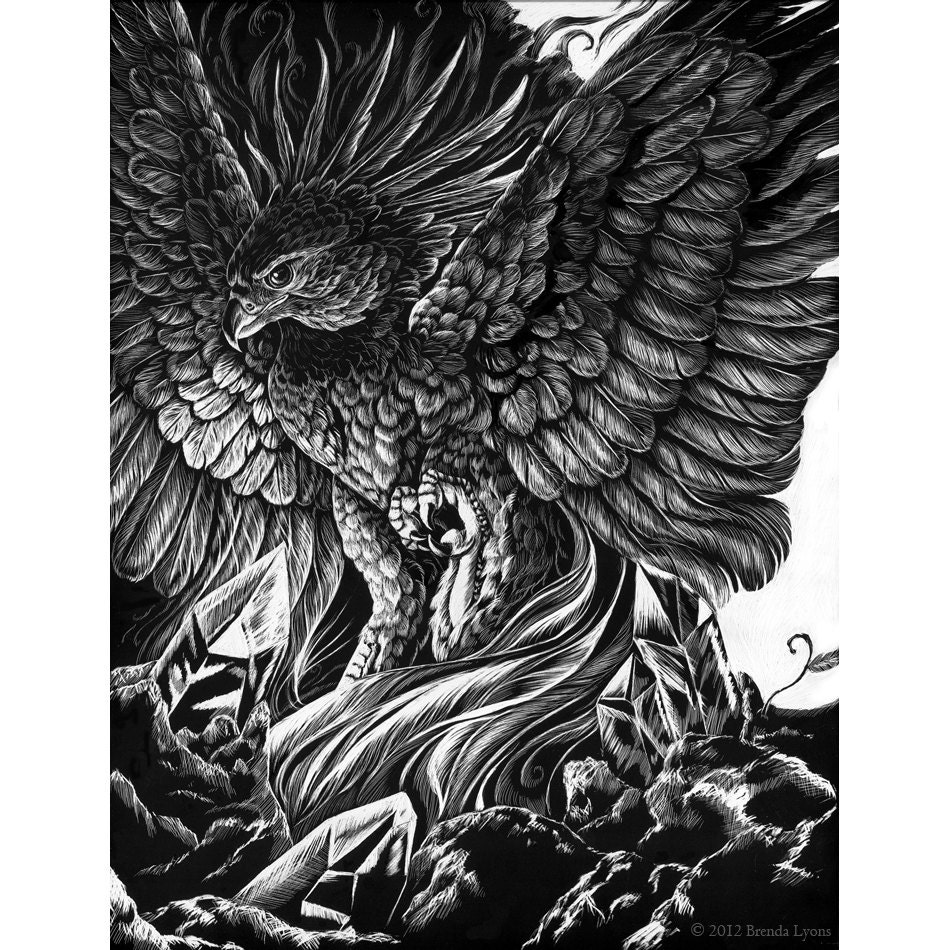 The Breath of the Wind - Original Scratchboard Drawing