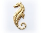 1 - Large SEAHORSE Raw Brass - Jewelry Findings - Stamping (E)