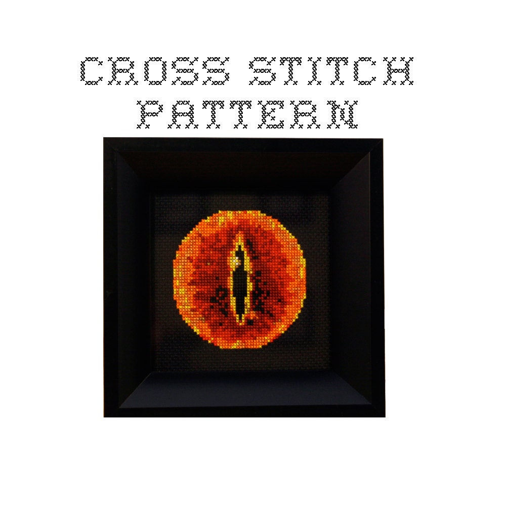 DIY Eye of Sauron- .pdf Original Cross Stitch Pattern - Instant Download