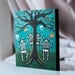 Celebration of Halloween Skeleton Cats Original Folk Art Painting