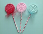 Glittered Lollipop Ornament Hand Sculpted
