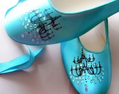 Wedding shoes Tiffany chandelier gift thank you bridesmaids ballerina flats