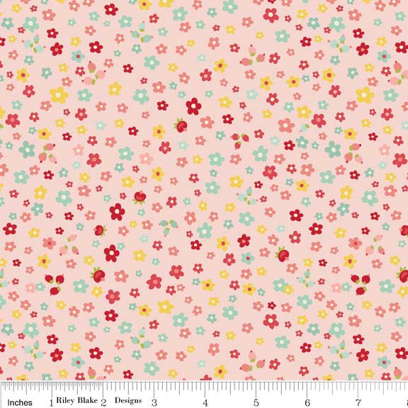 The Sweetest Thing quilt or craft fabric by Zoe Pearn for Riley Blake- Sweetest Petals in Pink- 1 fat quarter