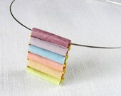 pastel pendant  necklace -  neckwire necklace -  beadwork pendant