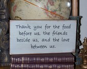 Home Decor Wood Signage, Shabby Country Cottage Chic, PrimitiveFarmhouse Plaque, Rustic Thankful Prayer Quote Wall Decor Sign
