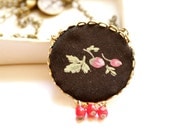 Pendant  Cherry Necklace in Black and Red
