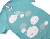 Cloud T-Shirt - Sleepy Clouds AQUA Shirt - Ladies Size XL