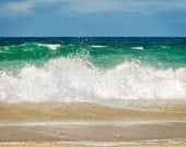 ocean photography waves water beach seascape blue green teal summer fine art photo  8x10 - Crashing Waves