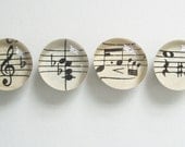 Vintage Sheet Music - Set of 4 (Magnets or Push Pins)
