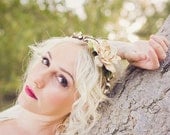 Wedding crown, bridal hair, wedding head piece, bridal circlet, pine cone hair piece - WIND SONG