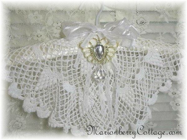 Vintage Victorian Lace crochet BRIDAL LINGERIE hanger