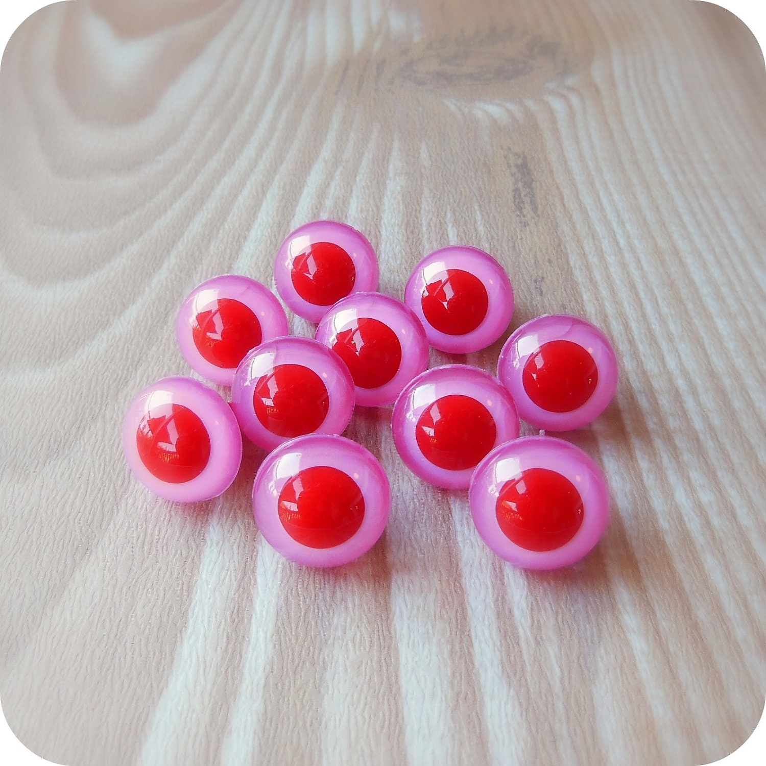 18mm Pink/Red/Albino Safety Eyes - 5 pairs