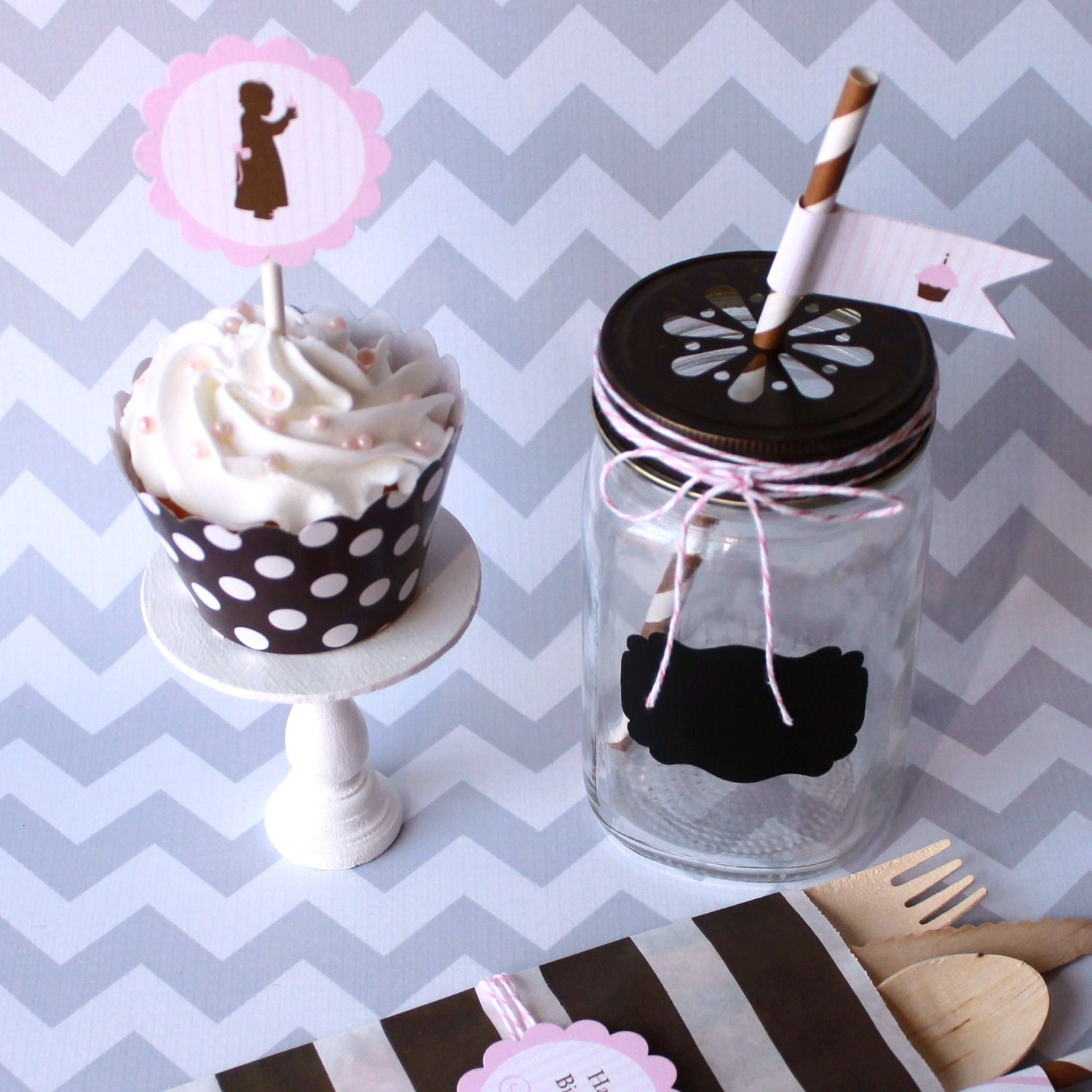 1st Birthday Baby Girl Drink Kit