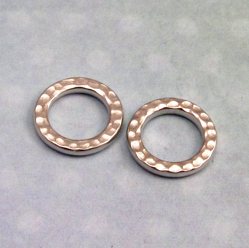 TierraCast Hammertone Medium Round Link, Rhodium 2-Pc. TR4