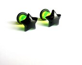 Star Ear Plugs, Earrings, 4 Gauge, For Stretched Ears, 4g, 5mm