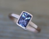 Purple Blue Spinel Gemstone RIng in Recycled 14k Rose Gold,  Sized to Your Size