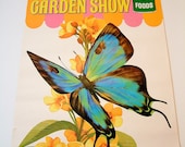 1960s Retro Del Monte Garden Show Poster with Blue Butterfly