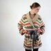 Wrap Sweater - 1970s Striped Wrap Cardigan